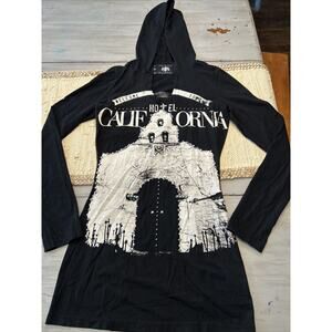 The Saints Sinphony Black Hotel California Hooded Shirt Dress Tunic Sz XL